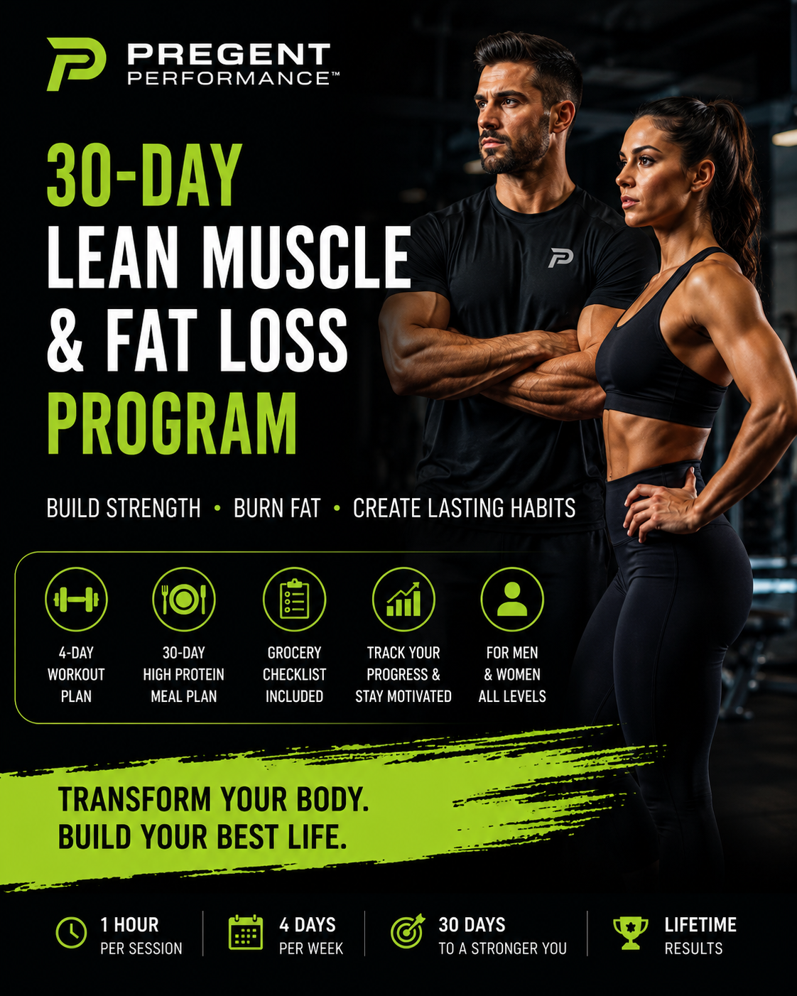Pregent Performance™: 30-Day Lean Muscle & Fat Loss Program Build Strength • Burn Fat • Create Lasting Hab
